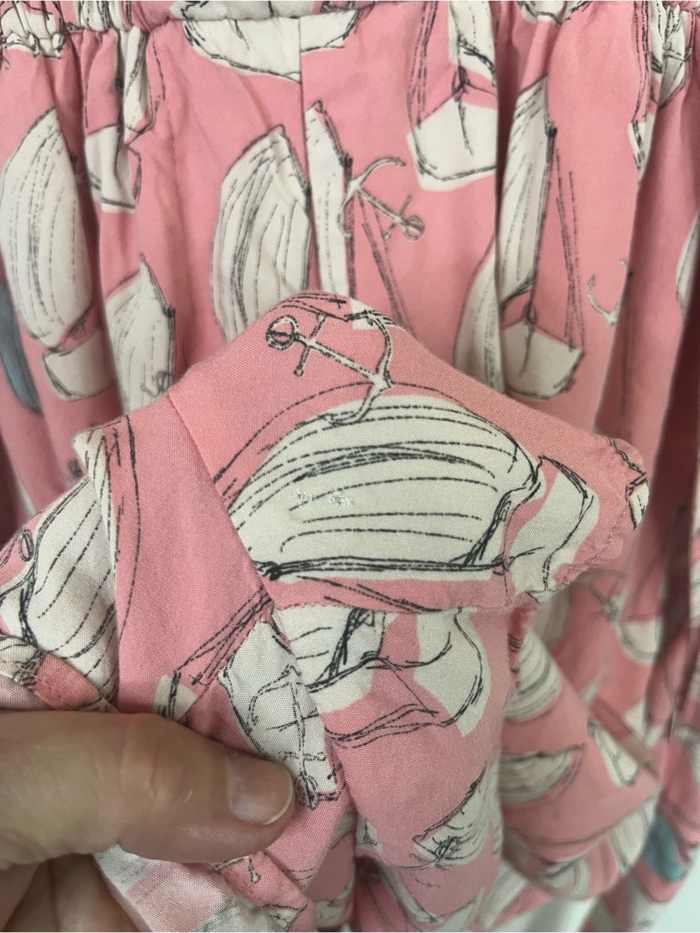 Anthropologie Maeve Tourista Sailboat Print Pink Romper Size 12 Travel - Picture 12 of 13